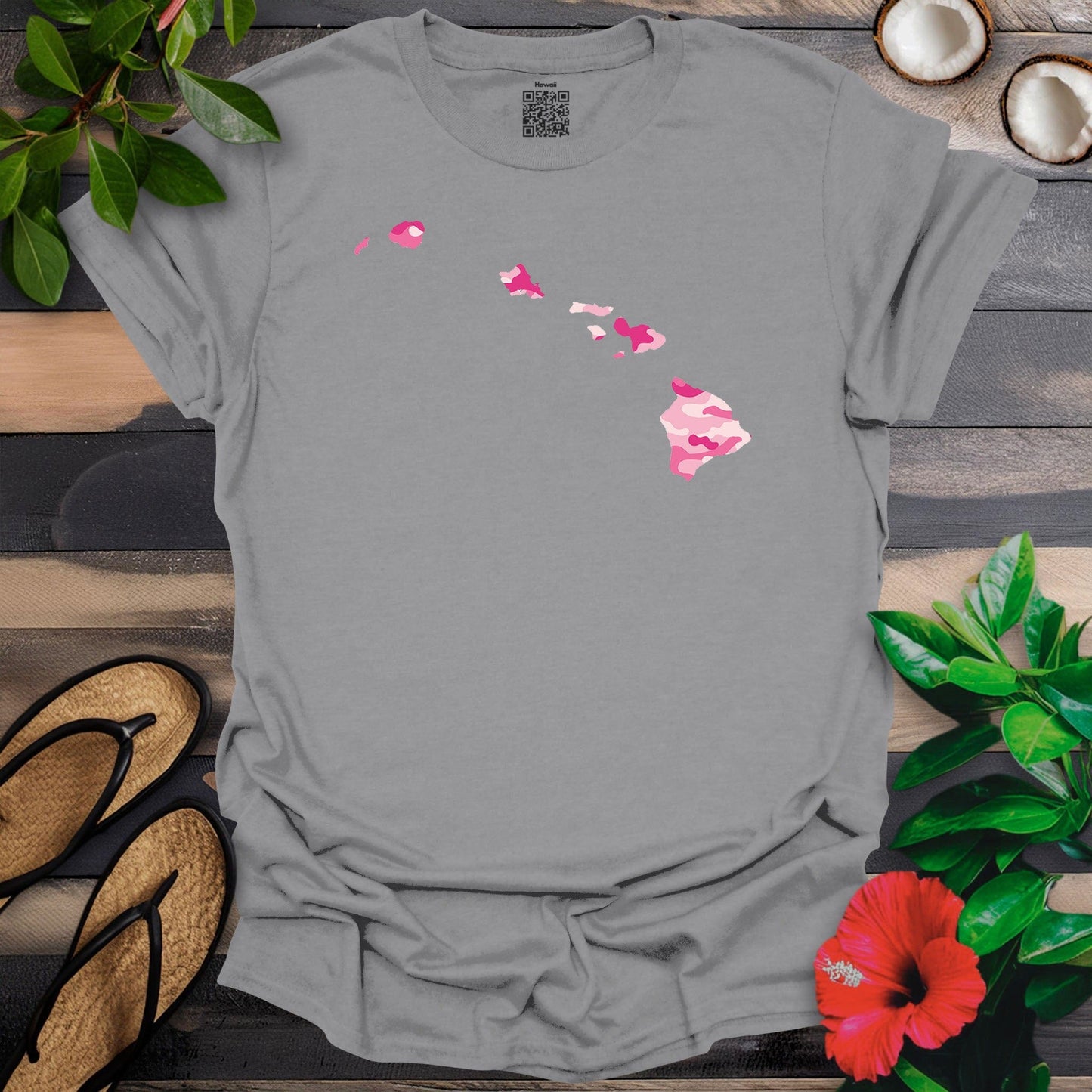 Light Pink Camo Island T-Shirt