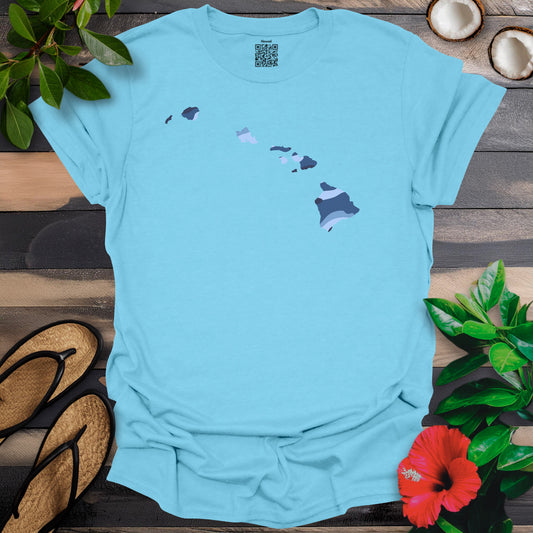 Blue Camo Islands T-Shirt