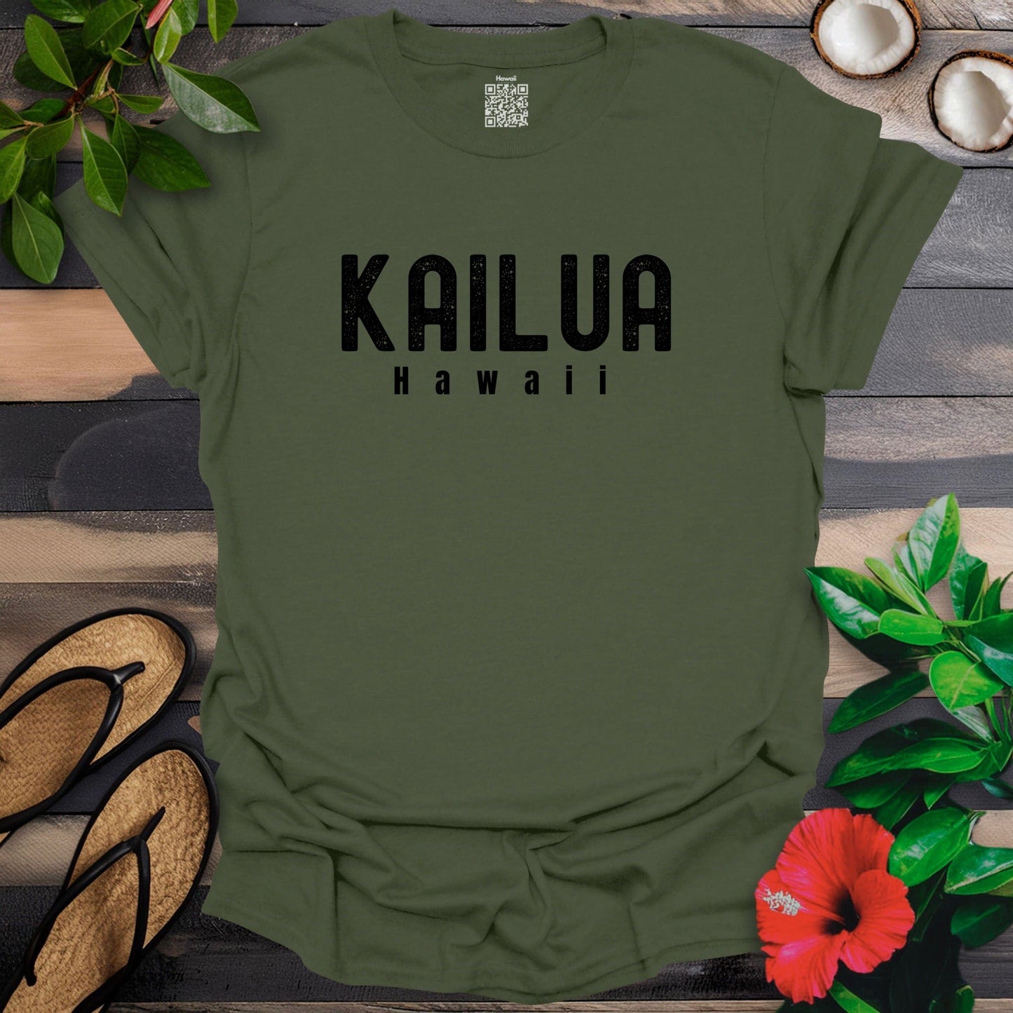 Kailua Hawaii Bold Black T-Shirt