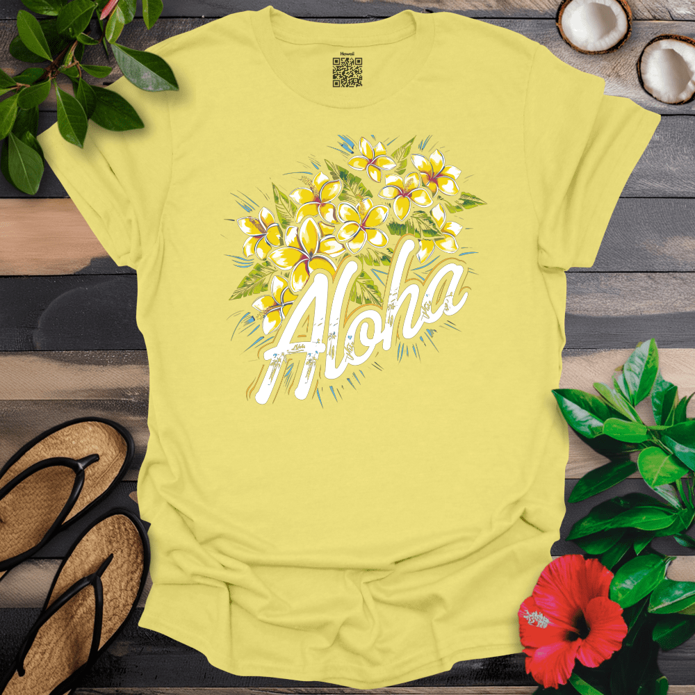 Yellow Plumeria Aloha T-Shirt