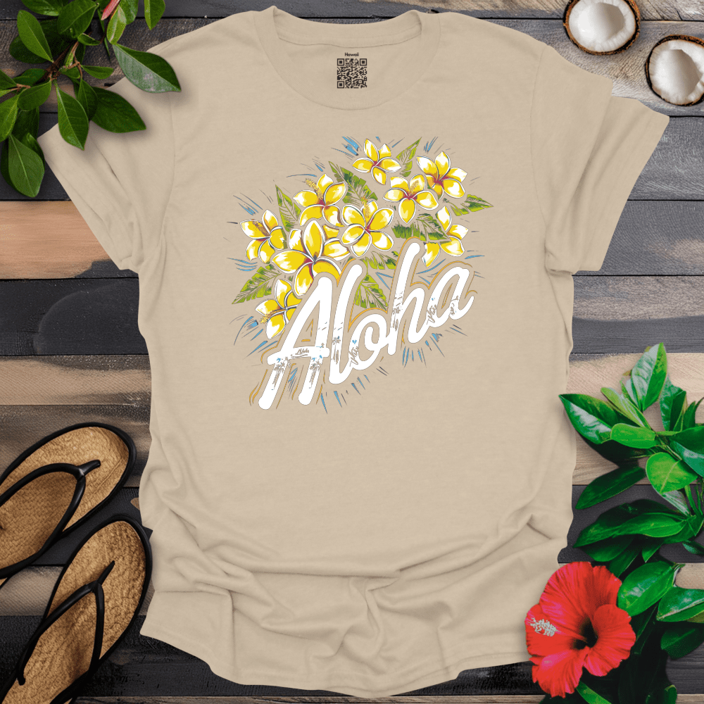 Yellow Plumeria Aloha T-Shirt